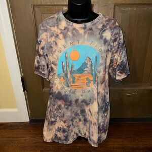 ⭐️Altar’d State Desert Vibes Tan Gray Multicolor Tie Dye Short Sleeve Top S/M